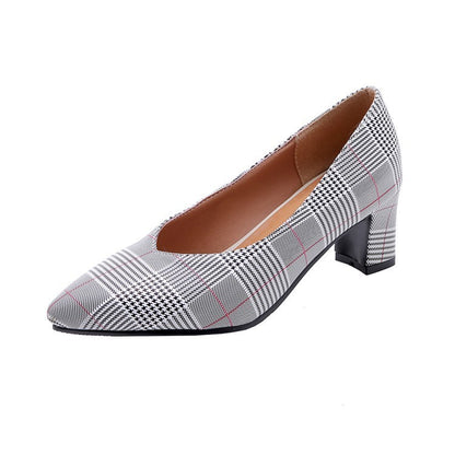 Plaid pointed pumps - Drazelle Store