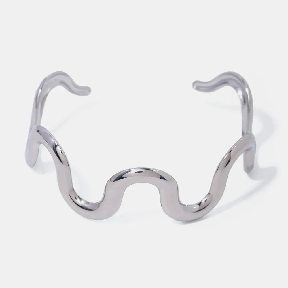 Stainless Steel Wave Shape Bracelet - Drazelle Store