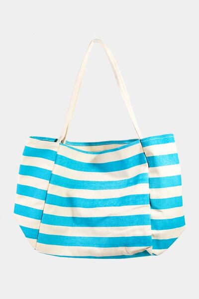 Fame Stripe Contrast Tote Bag - Drazelle Store