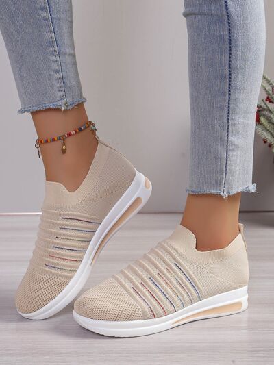 Breathable Mesh Wedge Sneakers - Drazelle Store