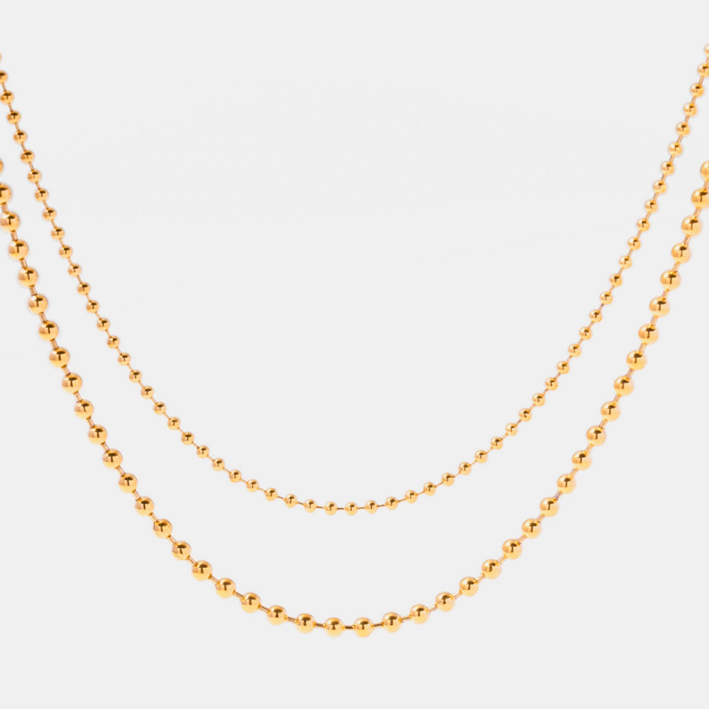 18K Gold-Plated Lobster Closure Bead Necklace - Drazelle Store