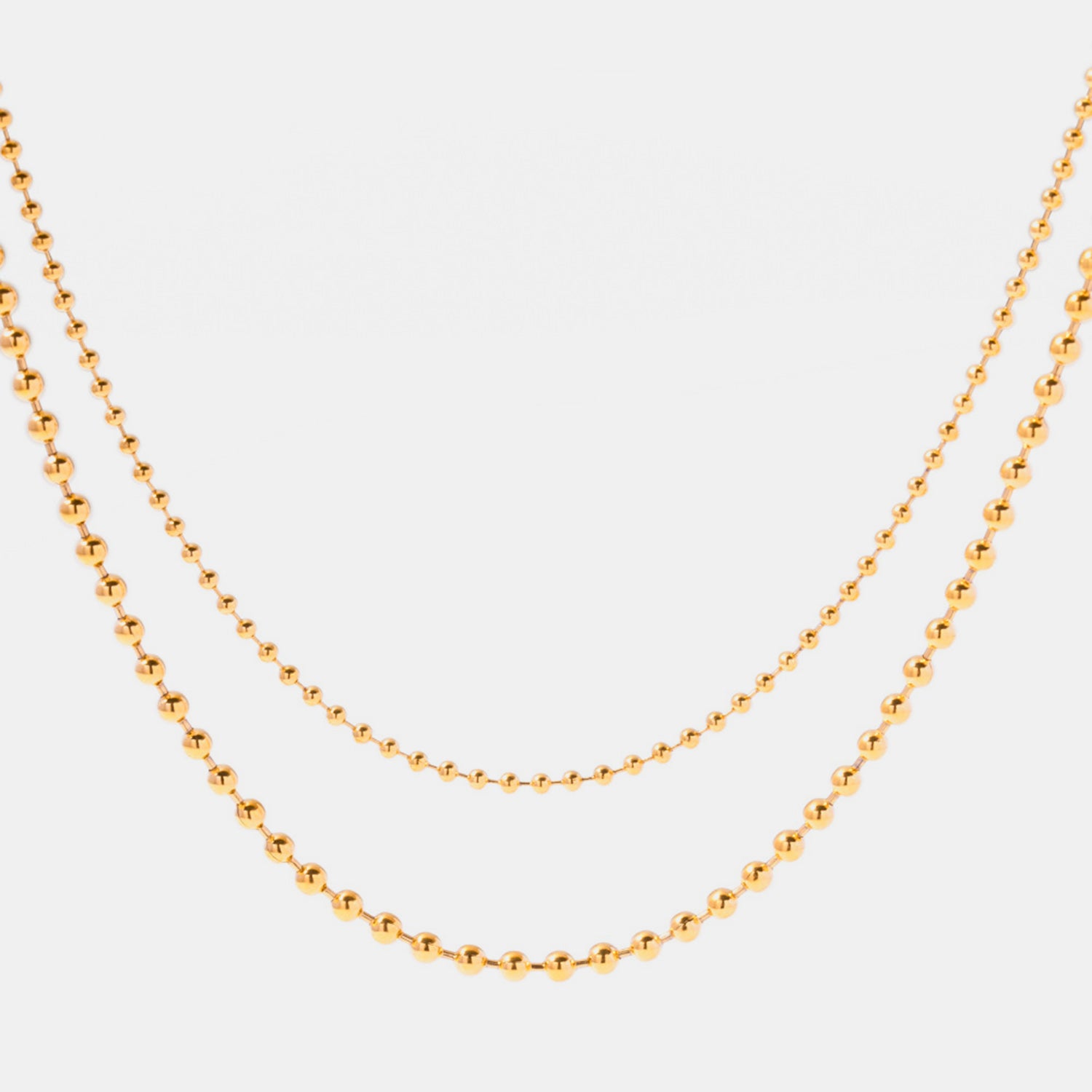 18K Gold-Plated Lobster Closure Bead Necklace - Drazelle Store