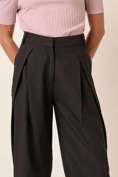 Mittoshop Deep Pleated High Waisted Wide Leg Pants - Drazelle Store