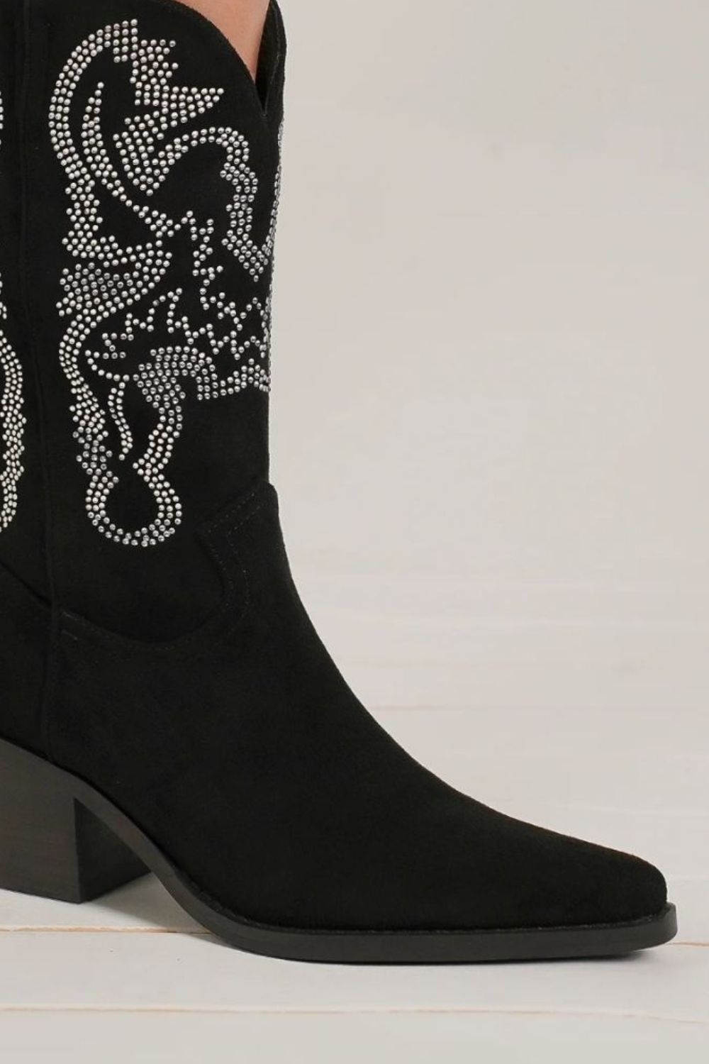 Beast Fashion Rhinestone Detail Point Toe Boots - Drazelle Store