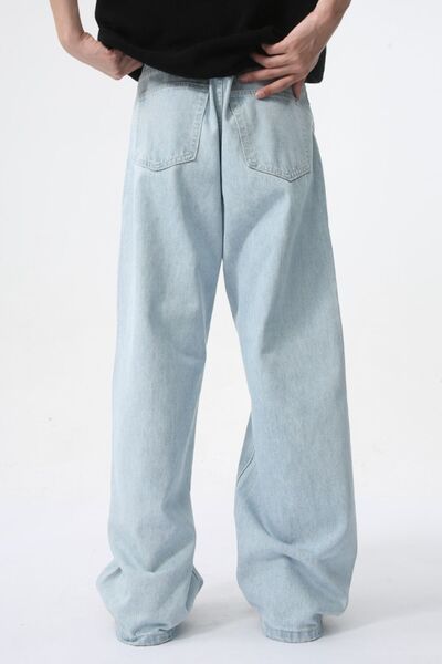 Wide Leg Jeans with Pockets - Drazelle Store