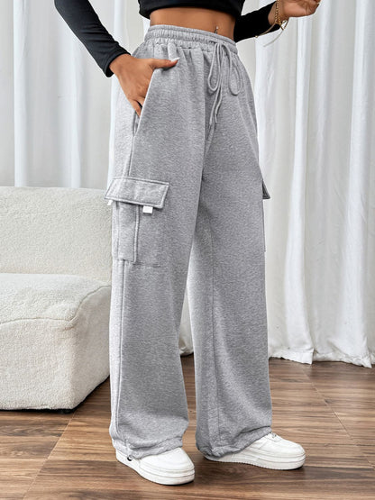 Drawstring Elastic Waist Joggers with Pockets - Drazelle Store