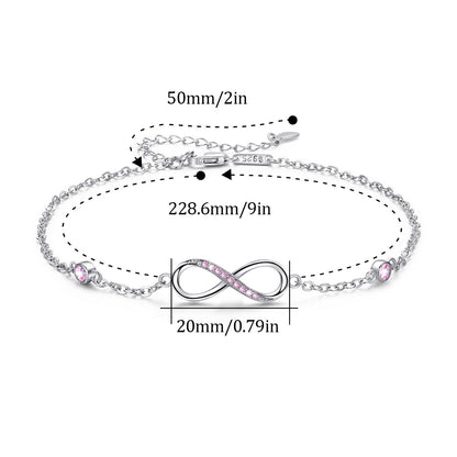 Sterling Silver Infinity Adjustable Chain Anklets - Drazelle Store