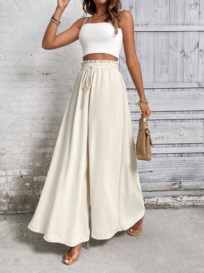 Honey Tied High Waist Wide Leg Pants - Drazelle Store