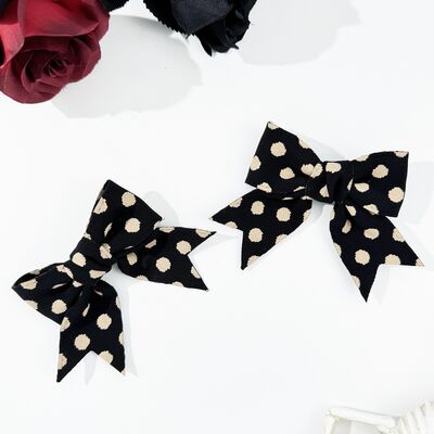 2-Piece Polka Dot Bow Hair Clip - Drazelle Store