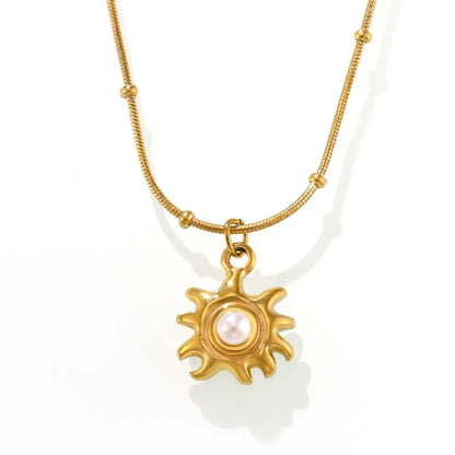 18K Gold-Plated Shell Pearl Necklace - Drazelle Store