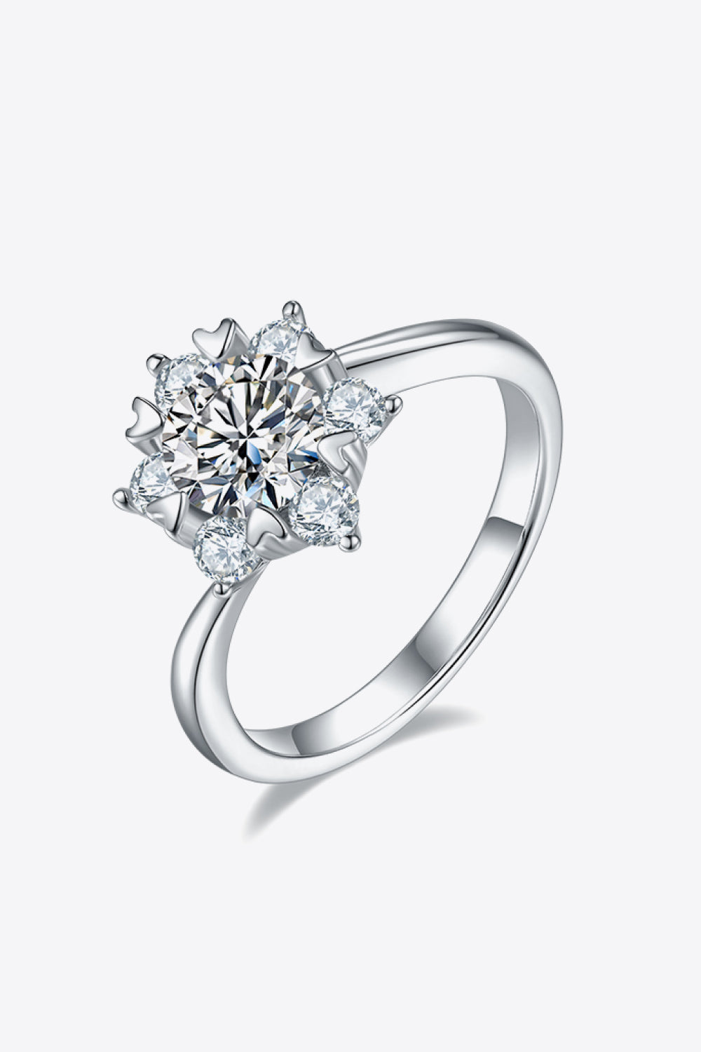 Adored 1 Carat Moissanite 925 Sterling Silver Cluster Ring - Drazelle Store