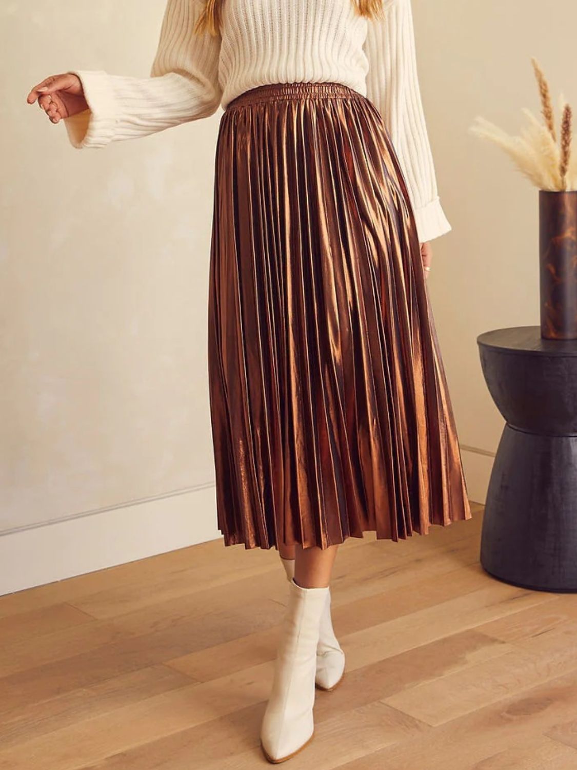 Pleated Midi Skirt - Drazelle Store