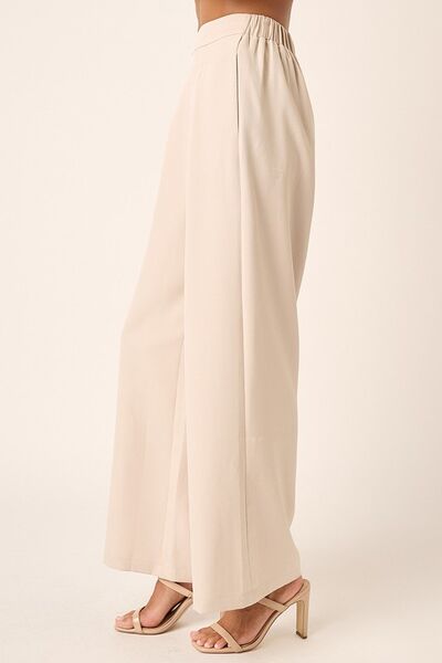 Mittoshop Inverted Pleat Detail Wide Leg Pants - Drazelle Store