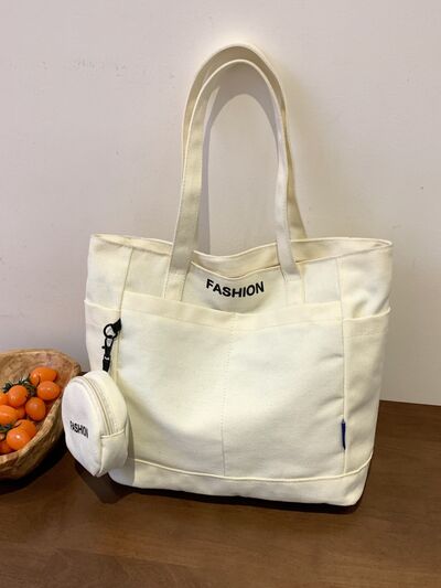 Canvas Aesthetic Tote Bag with Pouch - Drazelle Store