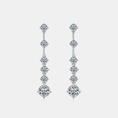 4 Carat Moissanite 925 Sterling Silver Earrings -Drazelle Store