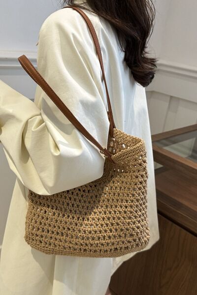 Openwork Woven Tote Bag - Drazelle Store