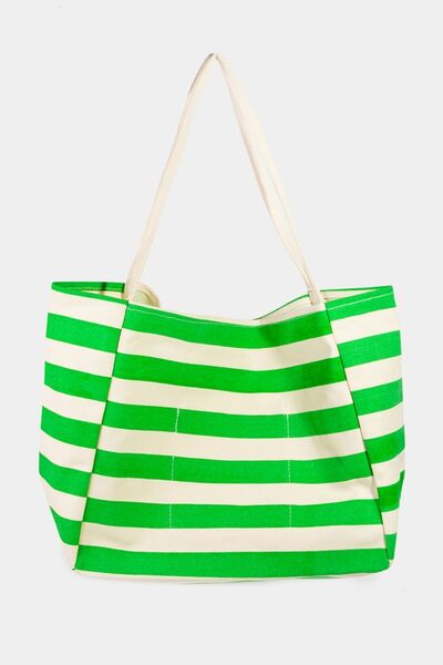 Fame Stripe Contrast Tote Bag - Drazelle Store