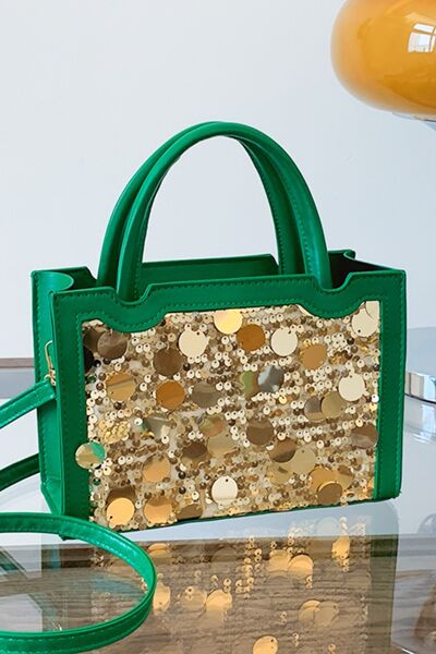 Arabic Style Leather Sequin Handbag - Drazelle Store