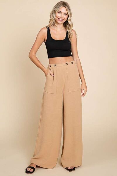 Culture Code Full Size High Waist Wide Leg Cargo Pants - Drazelle Store