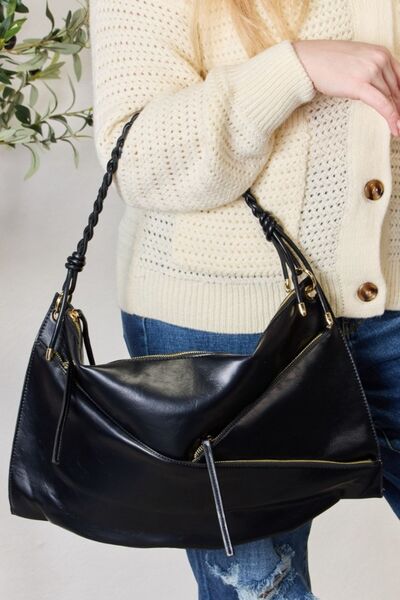 SHOMICO Zipper Detail Vintage Shoulder Bag - Drazelle Store