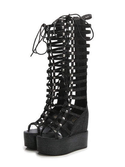 Boots With Super High Heels And Straps - Drazelle Store