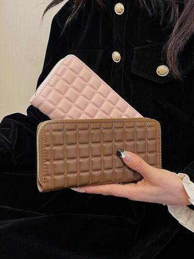 PU Leather Solid Color Puffy Texture Wallet - Drazelle Store