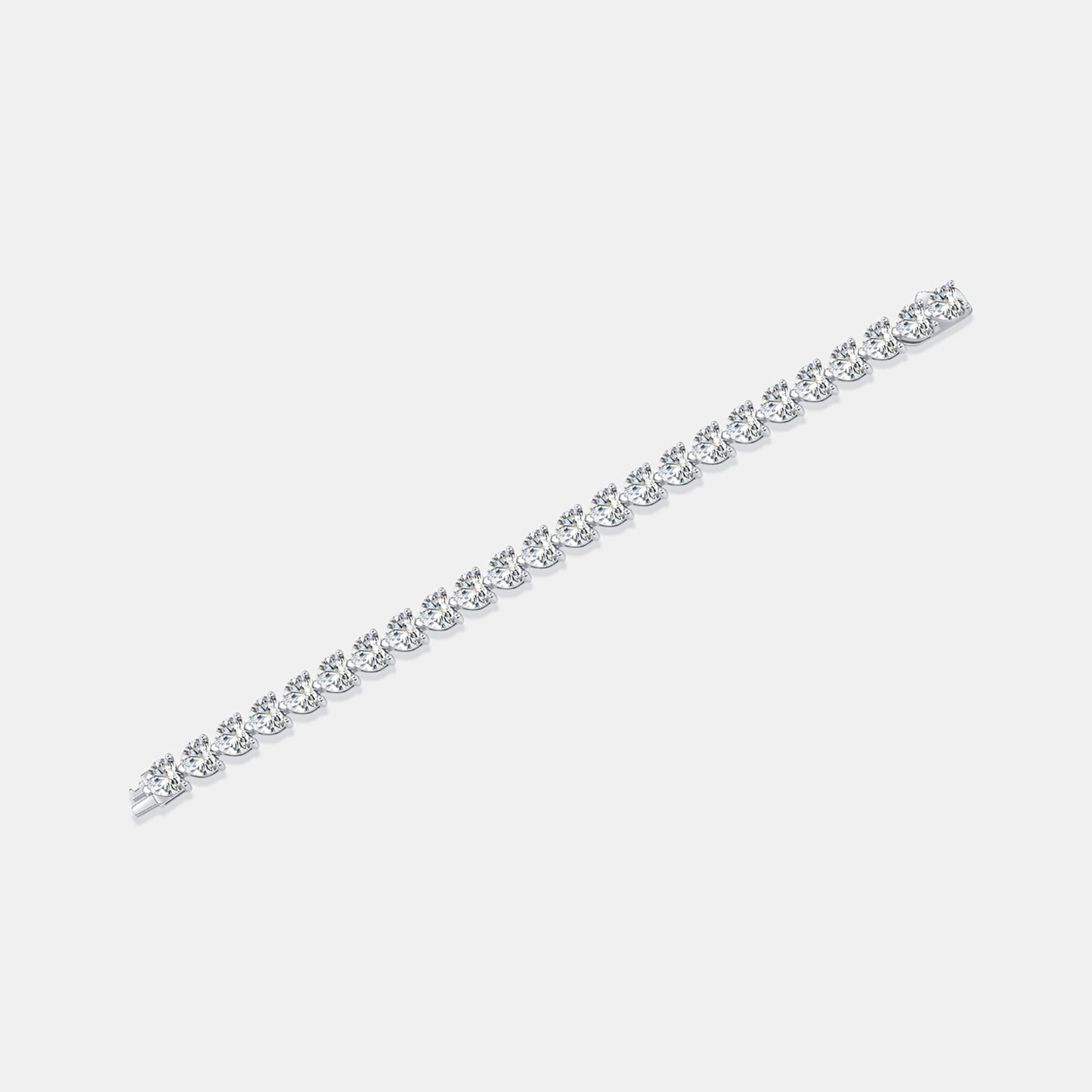 24 Carat Moissanite 925 Sterling Silver Heart Bracelet - Drazelle Store