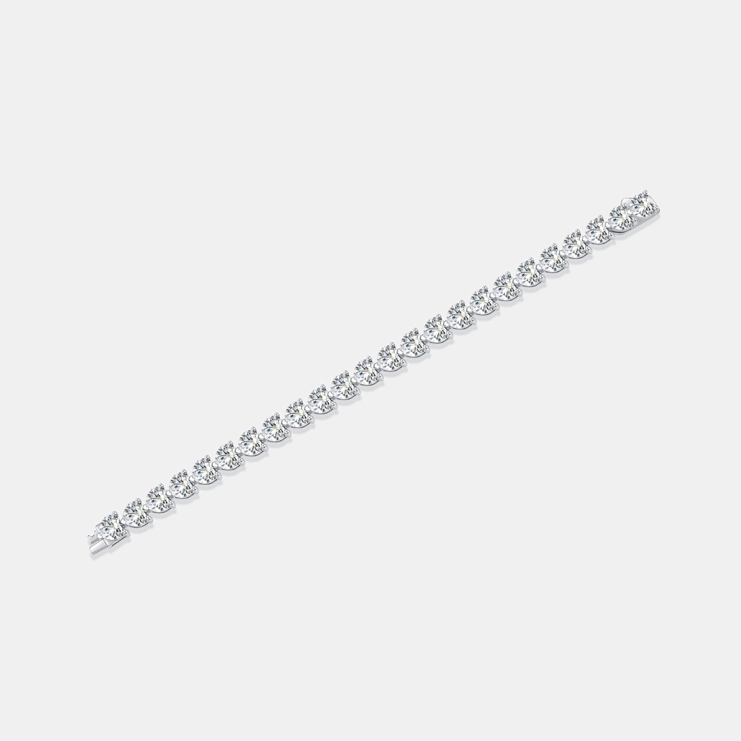 24 Carat Moissanite 925 Sterling Silver Heart Bracelet - Drazelle Store