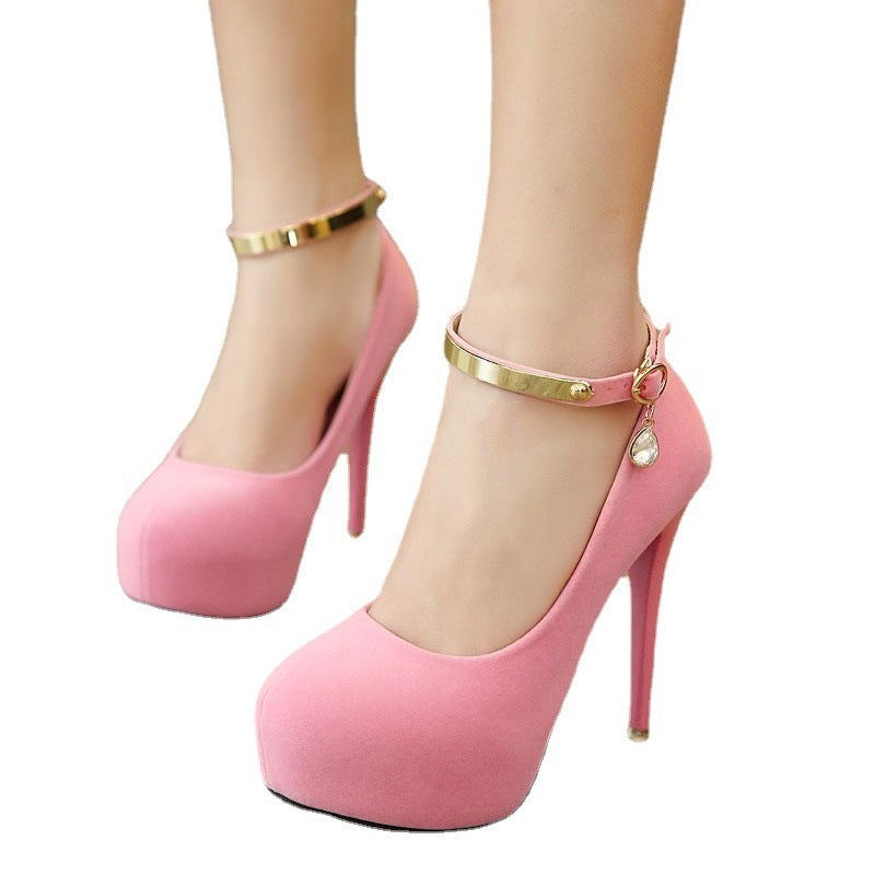 Woman Pumps Metal Ankle Strap - Drazelle Store