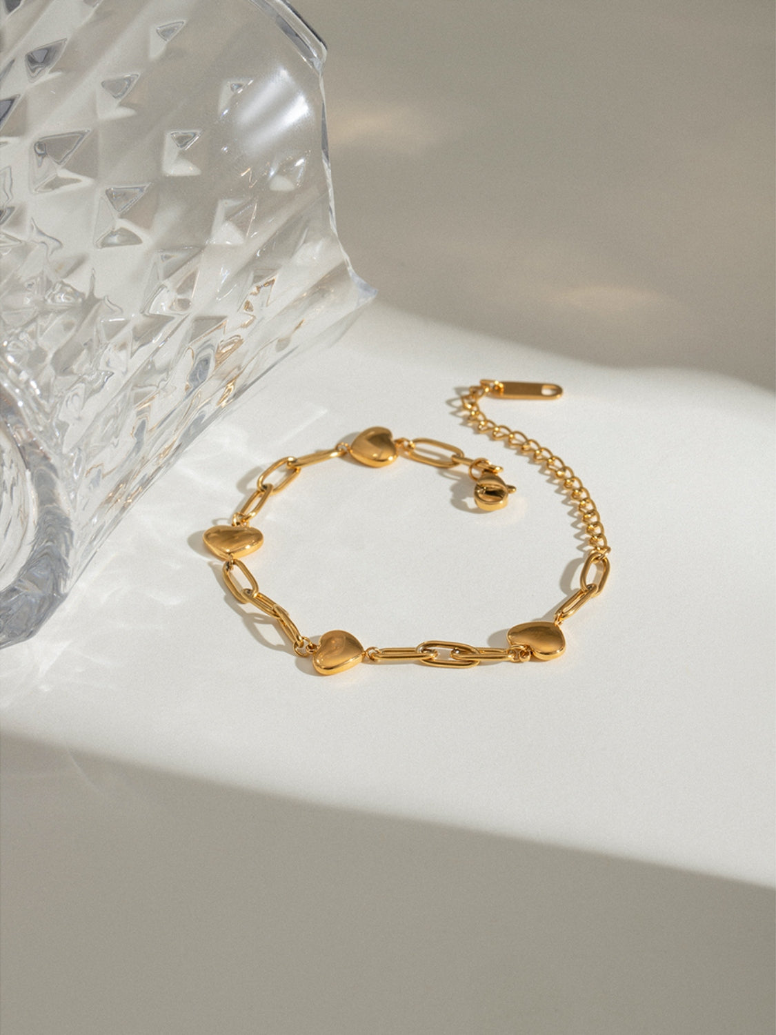 Gold-Plated Stainless Steel Heart Bracelet - Drazelle Store