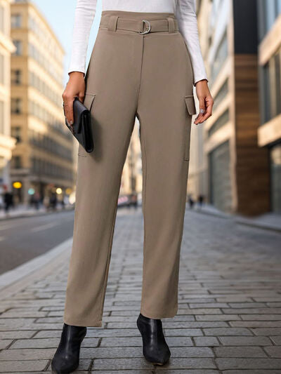 Perfee High Waist Straight Pants - Drazelle Store