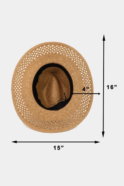 Fame Basket Weave Straw Sun Hat - Drazelle Store