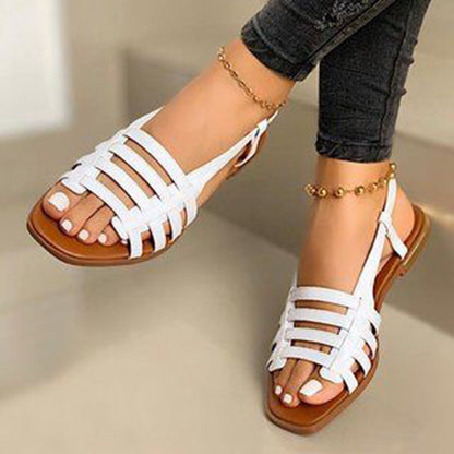 Flat round toe sandals