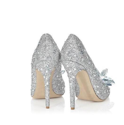 Fashion High Heels Crystal Slippers - Drazelle Store