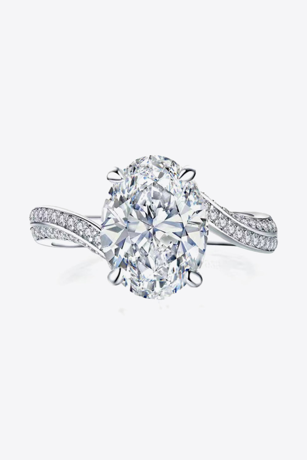 3 Carat Moissanite Side Stone Ring - Drazelle Store