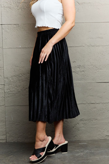 Ninexis Accordion Pleated Flowy Midi Skirt - Drazelle Store