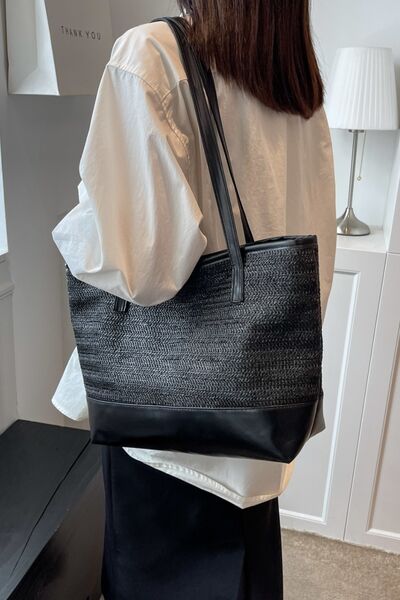 Spacious Leather Straps Tote Bag - Drazelle Store