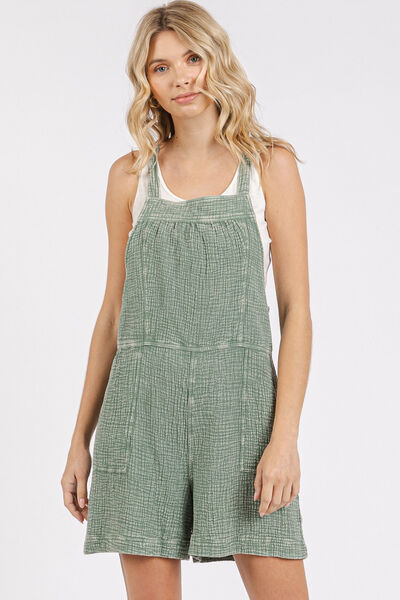 Mittoshop Textured Knotted Wide Strap Overalls - Drazelle Store