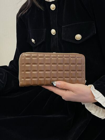 PU Leather Solid Color Puffy Texture Wallet - Drazelle Store