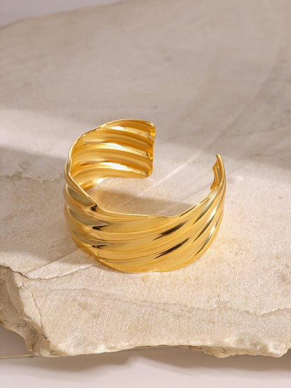 Gold-Plated Stainless Steel Open Ring - Drazelle Store