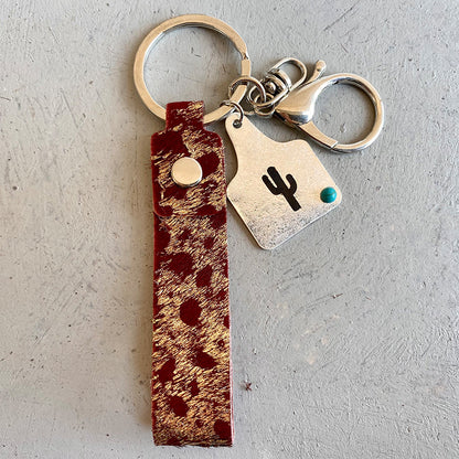 Genuine Leather Alloy Keychain - Drazelle Store