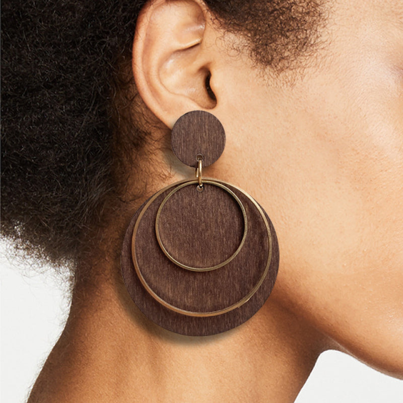 Geometric Drop Earrings-Drazelle Store