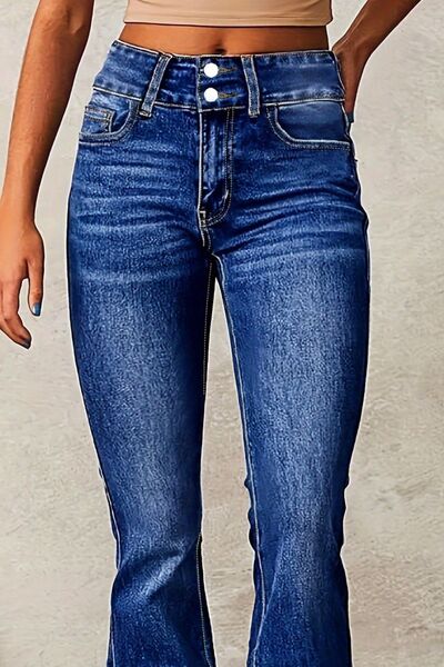 Cat Whisker Washed Bootcut Jeans - Drazelle Store