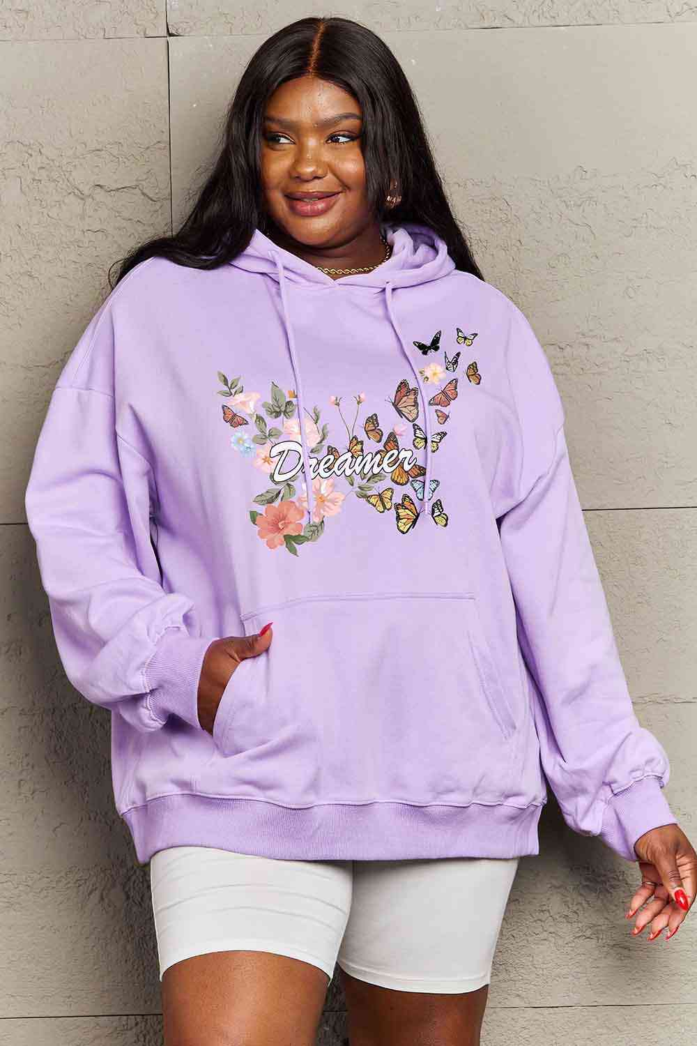 Simply Love Dropped Shoulder DREAMER Graphic Hoodie - Drazelle Store