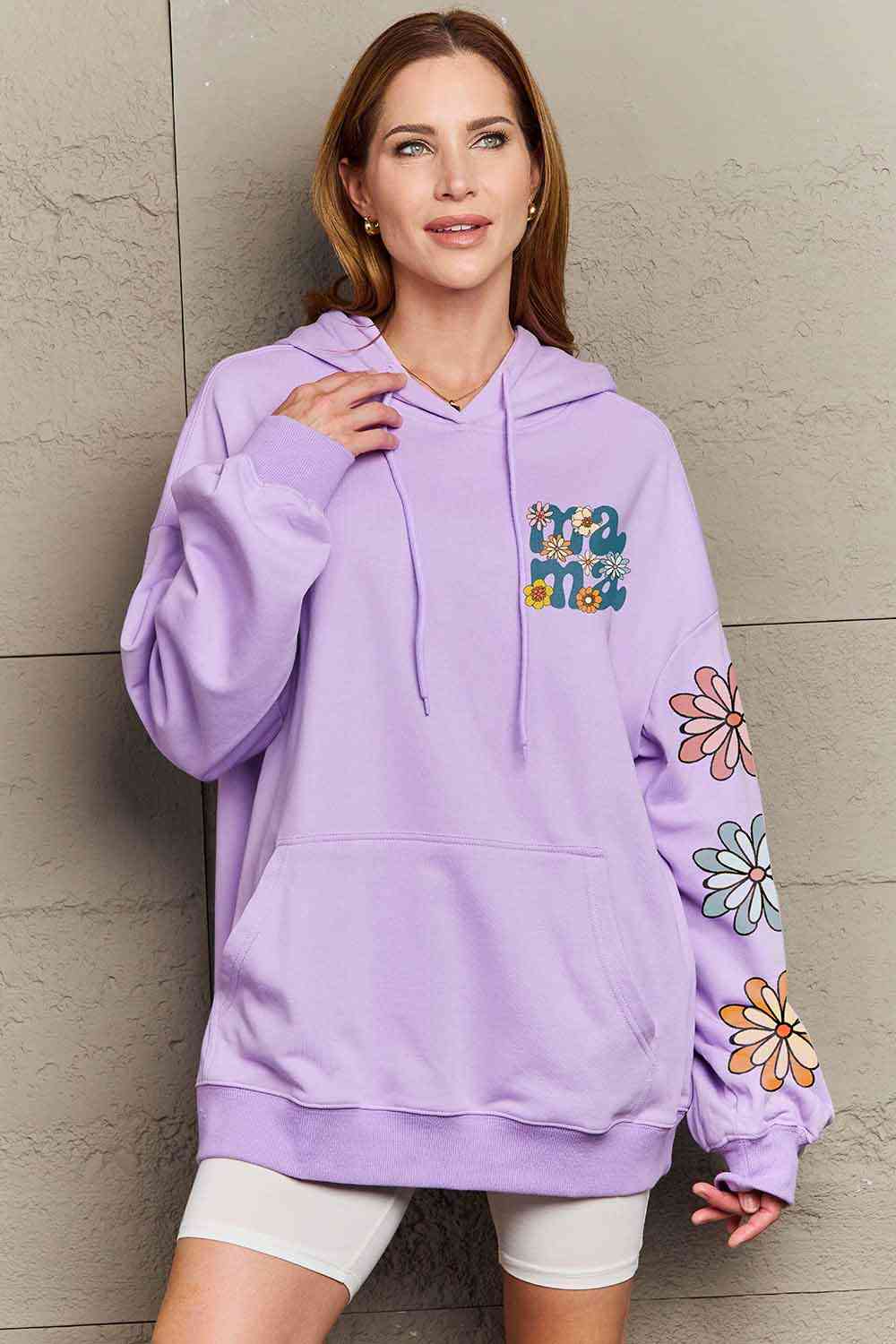 Simply Love Full Size MAMA Graphic Dropped Shoulder Hoodie - Drazelle Store