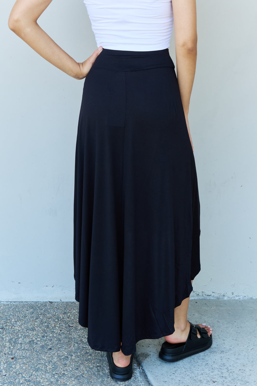 Ninexis First Choice High Waisted Flare Maxi Skirt in Black - Drazelle Store