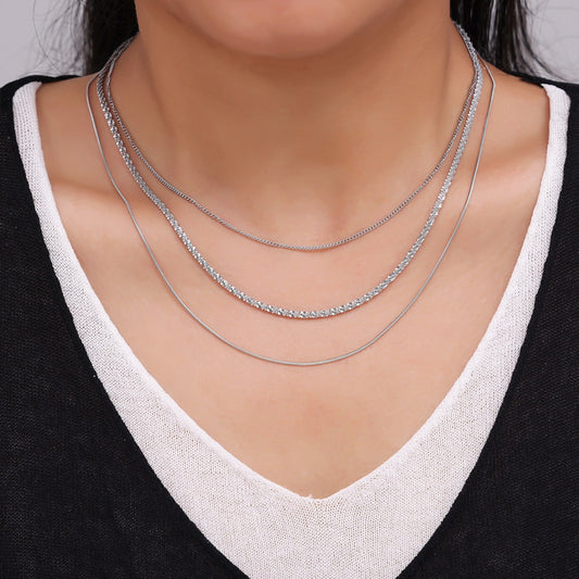 Titanium Steel Three-Layered Necklace - Drazelle Store