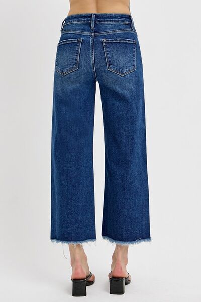 RISEN Raw Hem Wide Leg Attached Buckle Jeans - Drazelle Store