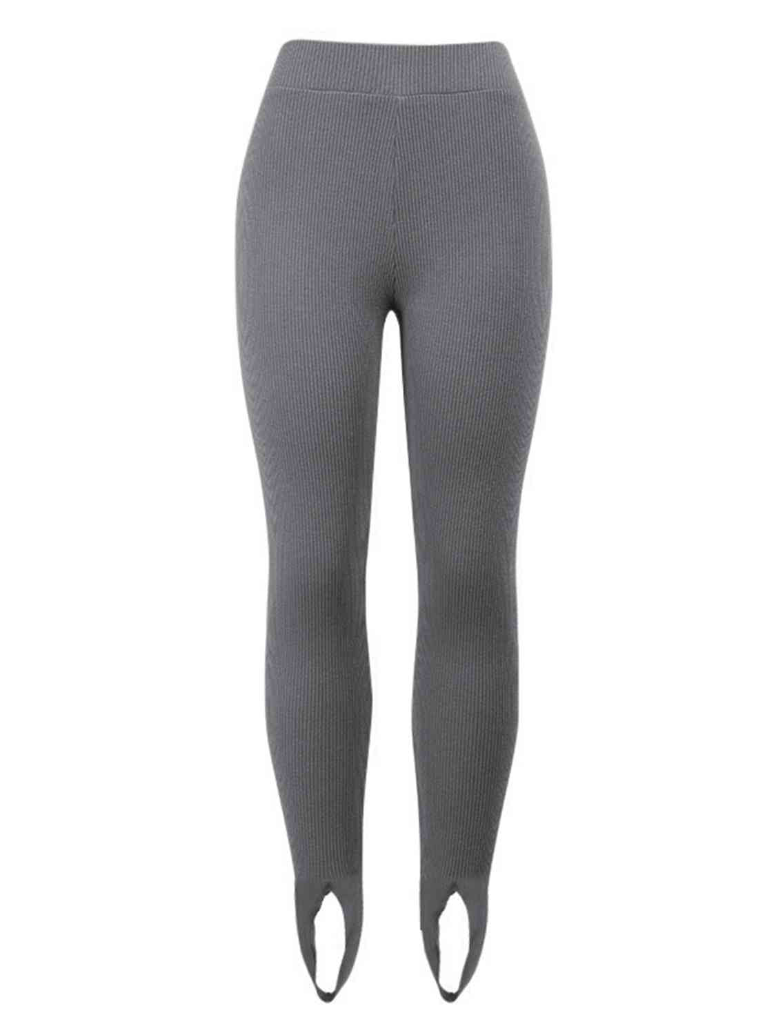 Ribbed Mid Waist Leggings - Drazelle Store