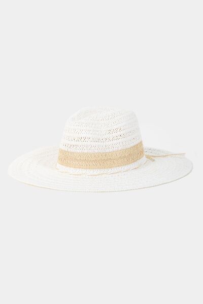 Fame Contrast Straw Braided Sun Hat - Drazelle Store